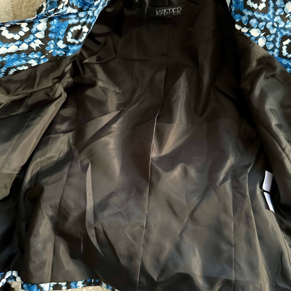 Kasper Blue and Black Geometric Jacket - Picture 6 of 8